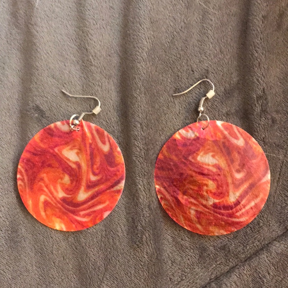 Orange Dangly Earrings